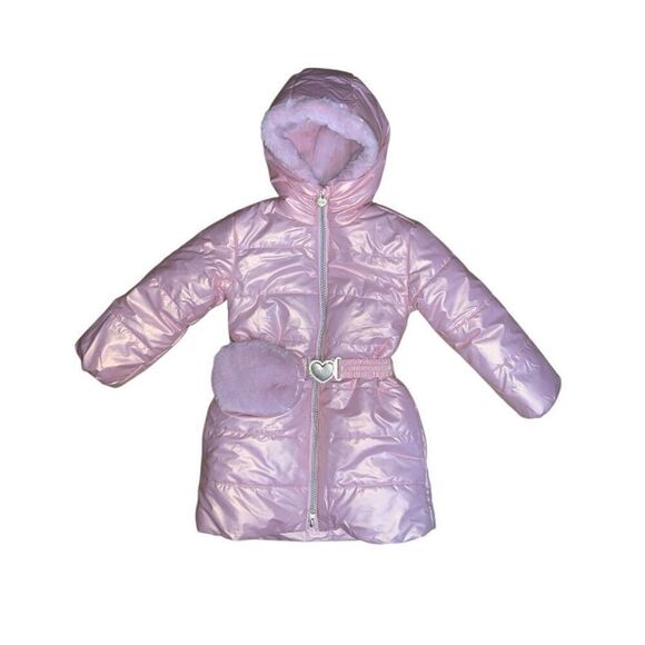 Le Chic Metallic Quilted Hooded Puffer Coat - Picture 1 of 6